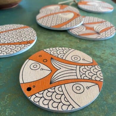 Set of Cup Coasters "Fish"