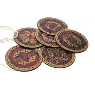 Set of Cup Carpet-Patterned Coasters