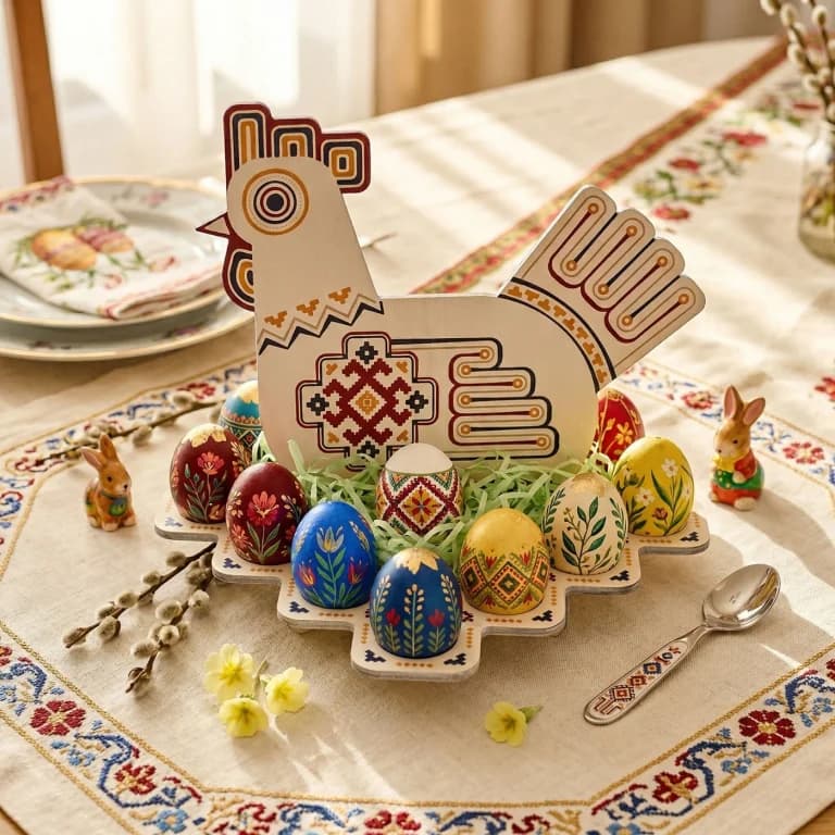 Decorative egg holder for 12 eggs