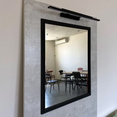 Metal Luminaire with Mirror 75x65cm
