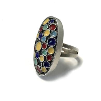 Silver enameled ring 1.67cm