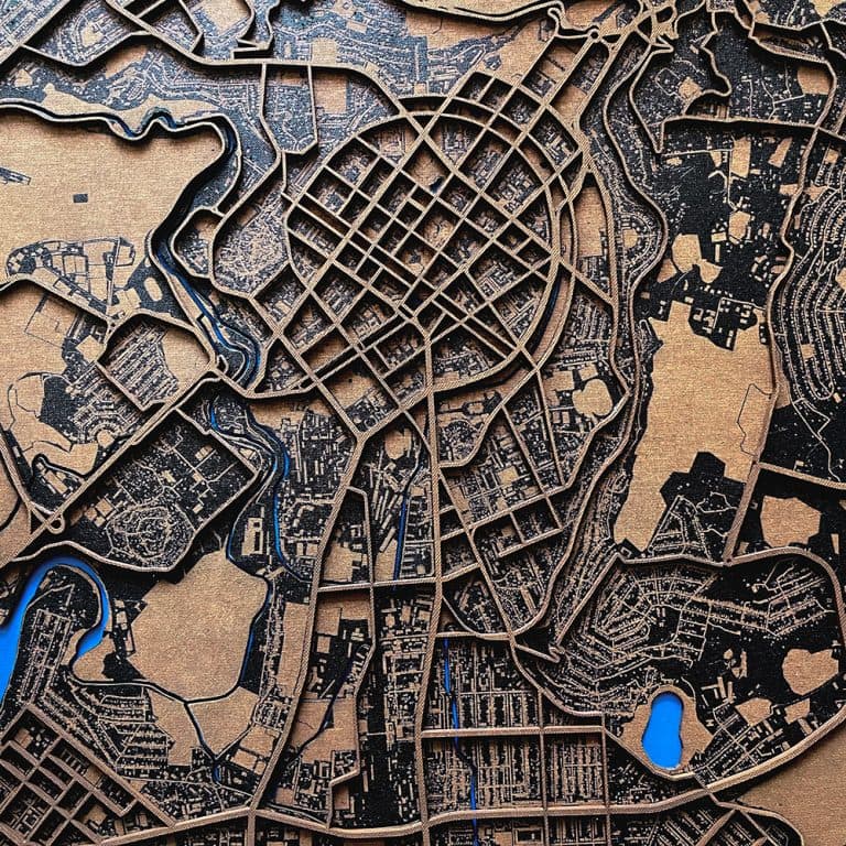 Map Of Yerevan 63x63cm
