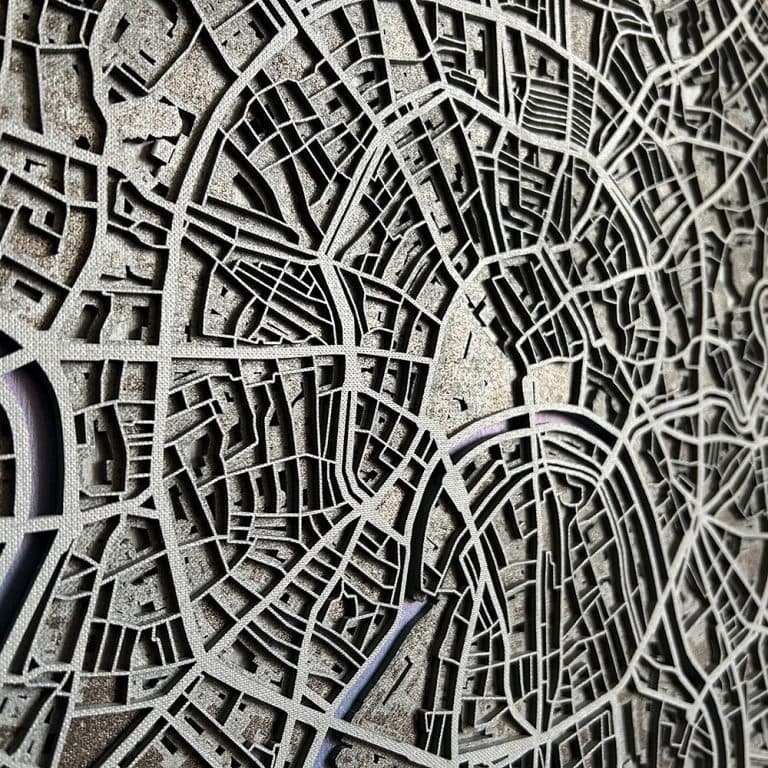 Map Of Moscow 63x63cm