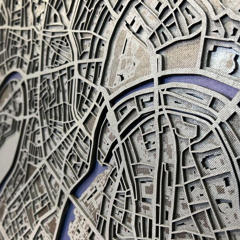 Map Of Moscow 83x83cm