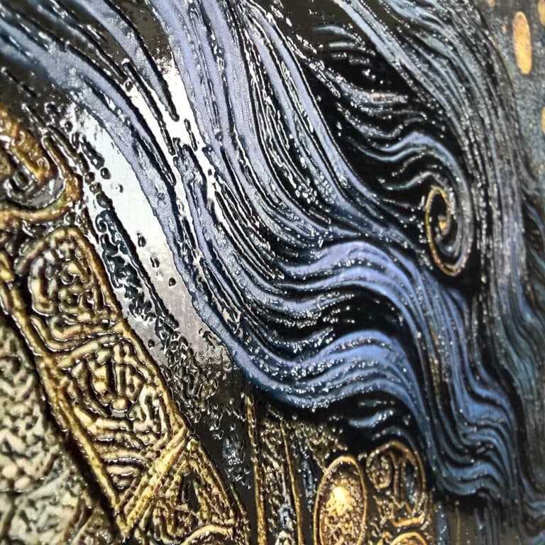 Ոսկե զարդանախշերով ձի 3D 53.5x74սմ